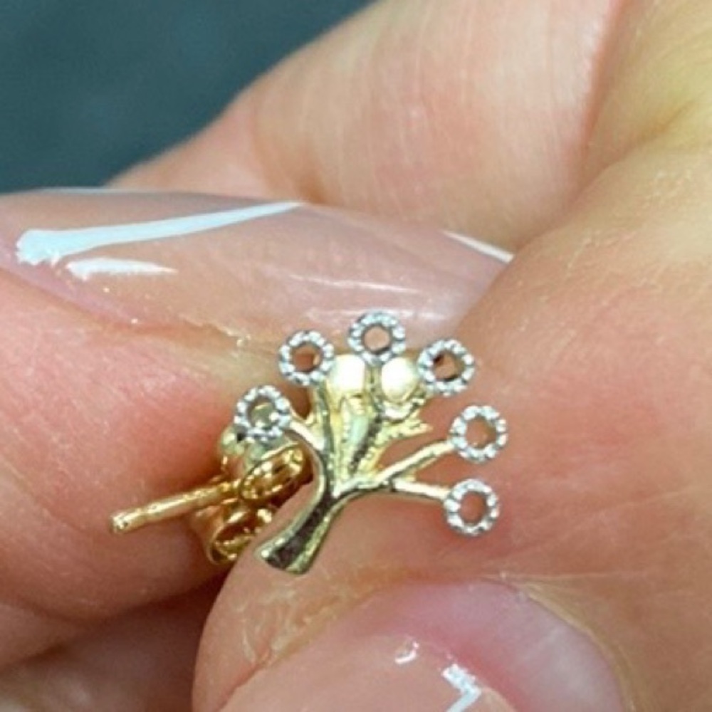 14K Gold Family Tree Earrings pushback